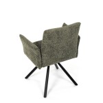 Židle jídelní, zelená látka, černý kov, otočný mechanismus 90°/90° (L/P) - funkce reset