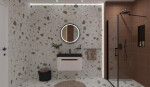 Zrcadlo se senzorem SAT 70x70 cm černá SATZKULED70CE SATZKULED70CE