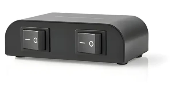 Nedis Přepínač reproduktorů černý / 2 kanály / Impedance 4-16 ? / Max. 150 W / Hliník (ASWI2612BK)