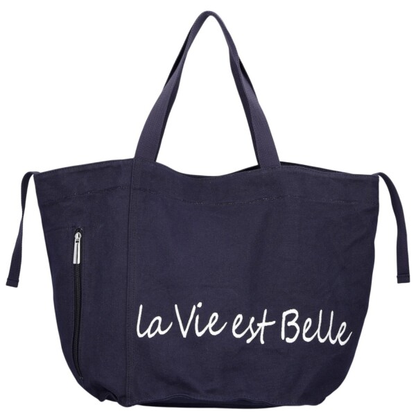 Trendy textilní dámská kabelka na rameno Bellinda, tmavě modrá