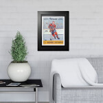 Mustang Obraz v rámu Montreal Canadiens NHL Program Cover Forum Sports Magazine Doug Harvey 1958