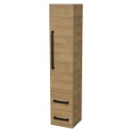 Koupelnová skříňka vysoká s černou úchytkou SAT Cube Way 35x163x33 cm dub Hickory mat CUBE3CV35DH CUBE3CV35DH