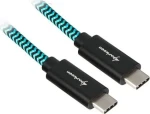 Sharkoon USB-A na USB-C černá/světle modrá / USB kabel / USB 3.2 Gen 2 / Opletený, hliníkový / 1 m (4044951027125)