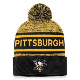 Fanatics Pánská Zimní čepice Pittsburgh Penguins Authentic Pro Rink Heathered Cuffed Pom Knit