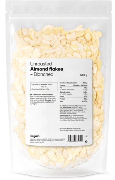 Vilgain Mandlové plátky blanšírované – 500 g