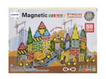 Mamido Magnetická stavebnice dopravní město 50 dílů, 5x stavební vozidla MT1446