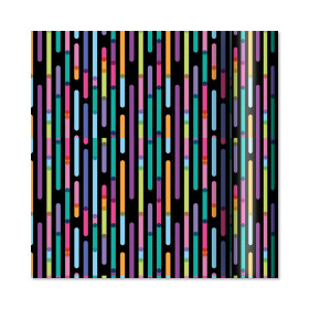 Dárkový papír - role 2 m × 70 cm - Barevné proužky na černé - Albi