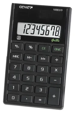 Genie 105 ECO černá / Kalkulačka / Kapesní / 8místná / solární napájení (11761)