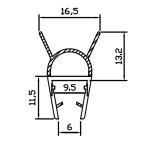 HOPA - Boční silikonový těsnící profil, na sklo 8mm, délka 2 bm BT307AB8