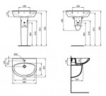 IDEAL STANDARD - Alpha Umyvadlo, 60x46 cm, s přepadem, otvor pro baterii, bílá R027401