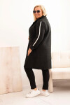 Dámský kabát Plus Size z umělého beránka s kapsami černý UNI