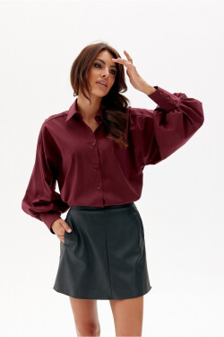 Krátká koženková sukně SPO0052 černá - Roco Fashion 38