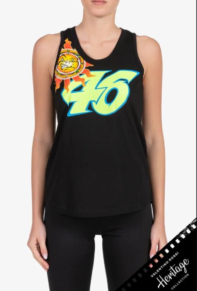 Dámské tílko Vr46 Heritage Sole Luna Rossifumi černý 528404 - S