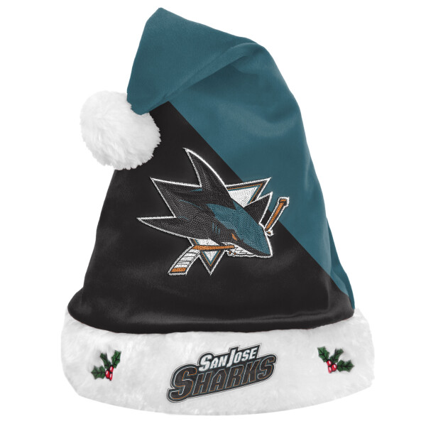Pánská zimní čepice San Jose Sharks NHL FOCO Colorblock Santa Hat