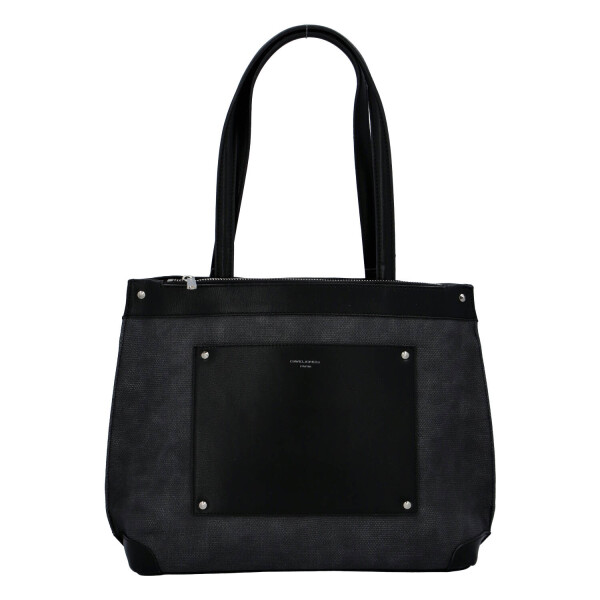 Velká a prostorná dámská koženková taška Nathalie, černá