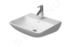 DURAVIT - ME by Starck Umyvadlo 550x440 mm, s přepadem, s otvorem pro baterii, WonderGliss, bílá 23355500001