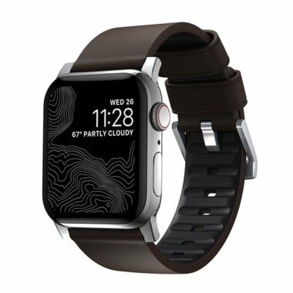 Nomad Active Strap Pro řemínek pro Apple Watch 44 42 mm hnědo-stříbrná (NM1A4mSNW0)