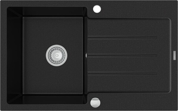 MEXEN - Bruno granitový dřez 1 s odkapávačem 795x495 mm, černá 6513791010-77