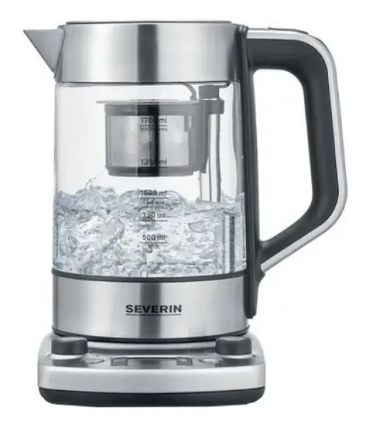 Severin WK 3422 stříbrná / Rychlovarná konvice / 3000W / 1.7 l / nerez + sklo (WK 3422)