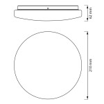 SAPHO - Koupelnové stropní svítidlo, ø 210, 900lm, 12W, 3000K, IP44 AC464780055