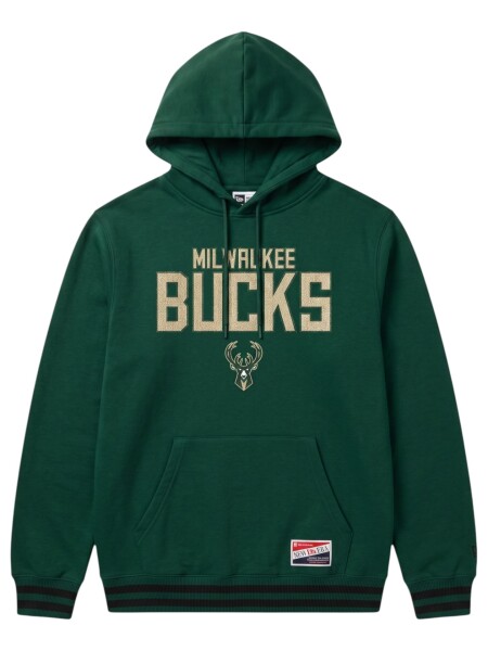 New Era Pánská mikina Milwaukee Bucks NBA Felt Logo Throwback Hoodie Velikost: XL