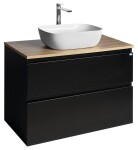 AQUALINE - ALTAIR skříňka s deskou 87,5 cm, černá mat/dub emporio AI690-01