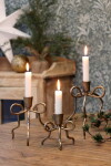 Chic Antique Kovový svícen Bow Antique Brass 10 cm, měděná barva, kov