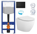 CERSANIT/S - CERSANIT předstěnový instalační systém s černým tlačítkem K97-0574 + WC CERSANIT DESSE VORTEX + SEDÁTKO K97-526 0574 ES1