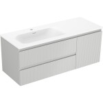 MEXEN/S - Rivel koupelnová skříňka 120 cm s umyvadlem Vela levá, 2S, 1D, reliéf, šedá mat/bílá mat 91A23-12047-3-BBFFF62-W23L01