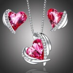 Souprava náhrdelníku a náušnic Swarovski Elements Amorita Bianca, Růžová 45 cm + 5 cm (prodloužení)