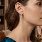 Náušnice se zirkony Juliette Gold - chirurgická ocel, Zlatá