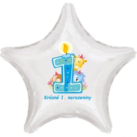 Krásné 1. narozeniny fóliový balónek hvězda pro kluky Balonky.cz Krásné 1. narozeniny fóliový balónek hvězda pro kluky Balonky.cz