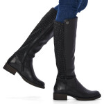 Černé kožené boty Rieker W Z9591-00 37