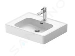 DURAVIT - Soleil by Starck Umyvadlo nábytkové 600x480 mm, s přepadem, otvor pro baterii, WonderGliss, bílá 23776000001