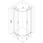 MEXEN - Exo čtvrtkruhový posuvný sprchový kout 100 x 80, transparent, zlato 8132-100-080-50-00
