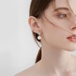 Náušnice s perlou a zirkony Valeria, Stříbrná