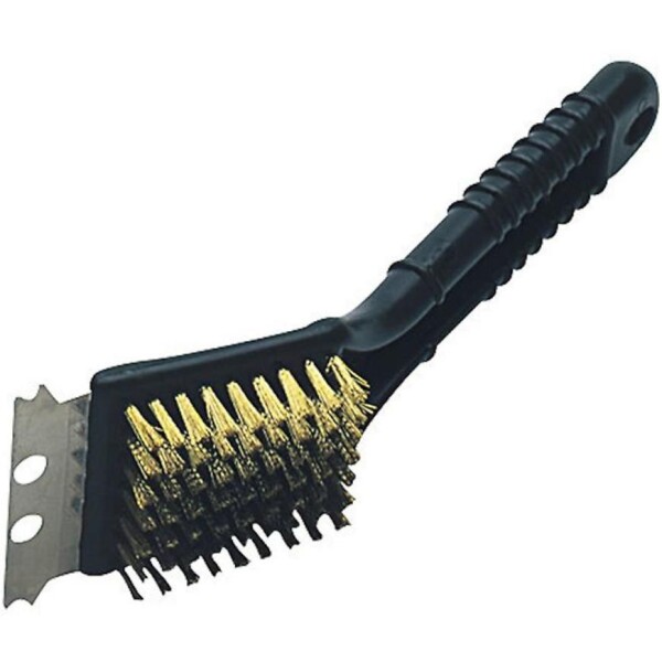 CAMPINGAZ Handy plastic BBQ brush / čisticí kartáč 2v1 (mosazné štětiny škrabka) / doprodej (2000032607)