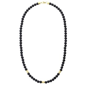 Pánský korálkový náhrdelník Alessio - onyx, Černá 50 cm