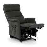 Relaxační křeslo, elektrické kabelové ovládání, šedá, látka, TV-L8960 GREY2