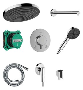 HANSGROHE - Pulsify S Sprchový set s termostatem pod omítku, s tělesem, průměr 26 cm, EcoSmart, chrom 24624000