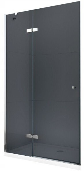 MEXEN - ROMA křídlové dveře 120x190 cm 6mm, chrom, grafit se stěnovým profilem 854-120-000-01-40