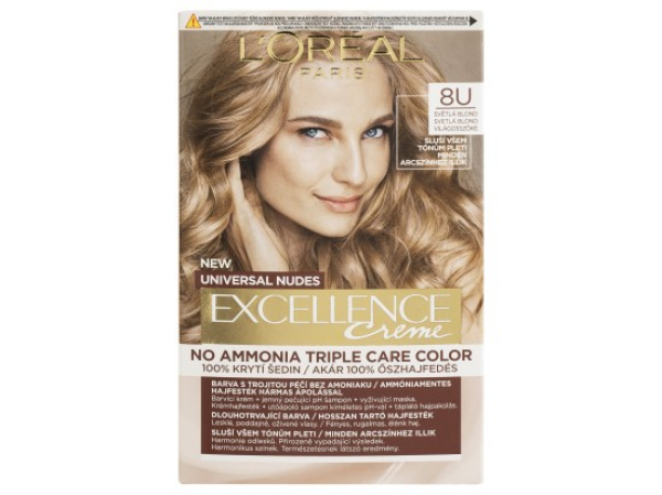 L'Oréal Paris Excellence Creme Universal Nudes permanentní barva na vlasy 8U Světlá blond
