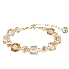 Royal Fashion stříbrný pozlacený náramek Swarovski DBS0147-001-WG