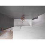 MEXEN/S - Velar L dvoukřídlá posuvná vanová zástěna 80 x 150, dekor, měď kartáčovaná 896-080-003-31-65