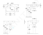 VILLEROY & BOCH - Architectura Umyvadlo nábytkové 650x470 mm, s přepadem, otvor pro baterii, CeramicPlus, alpská bílá 4188KGR1