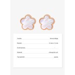 Ocelové náušnice Anna Rose Gold - chirurgická ocel, perleť, květina, Zlatá