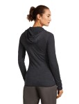 Dámská merino mikina ICEBREAKER Wmns 200 Realfleece Descender LS Zip Hood, Jet Heather/Black/Cb velikost: L