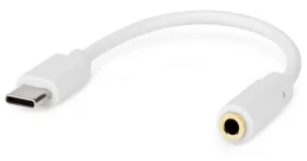 Nedis adaptér USB-C - Jack 3,5 mm bílý / Adaptér / Kulatý kabel / 10 cm (CCGB65950WT01)