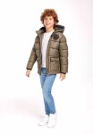 Kabát chlapecký nylonvý Puffa, Minoti, 11COAT 10, khaki - 158/164 | 13/14let