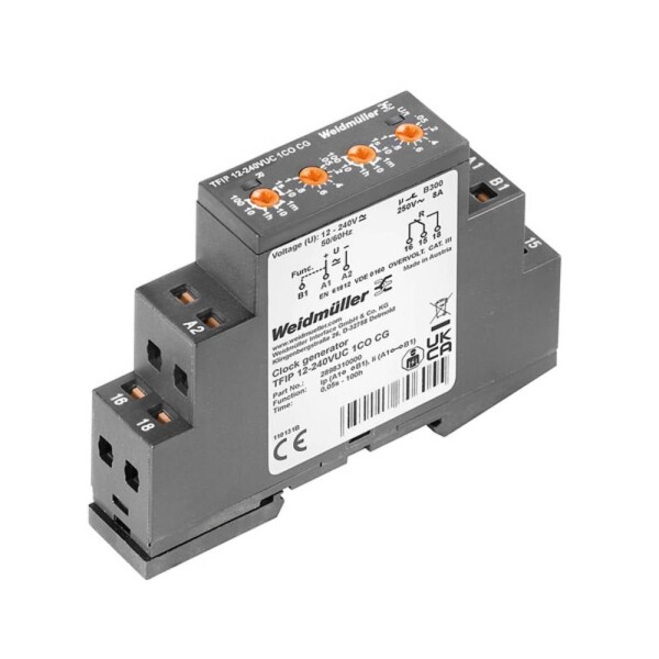 Weidmüller TFIP 12-240VUC 1CO CG 2898310000 časové relé, 0.5 - 360000 s, 250 V/AC, 30 V/DC, 8 A, 1 ks